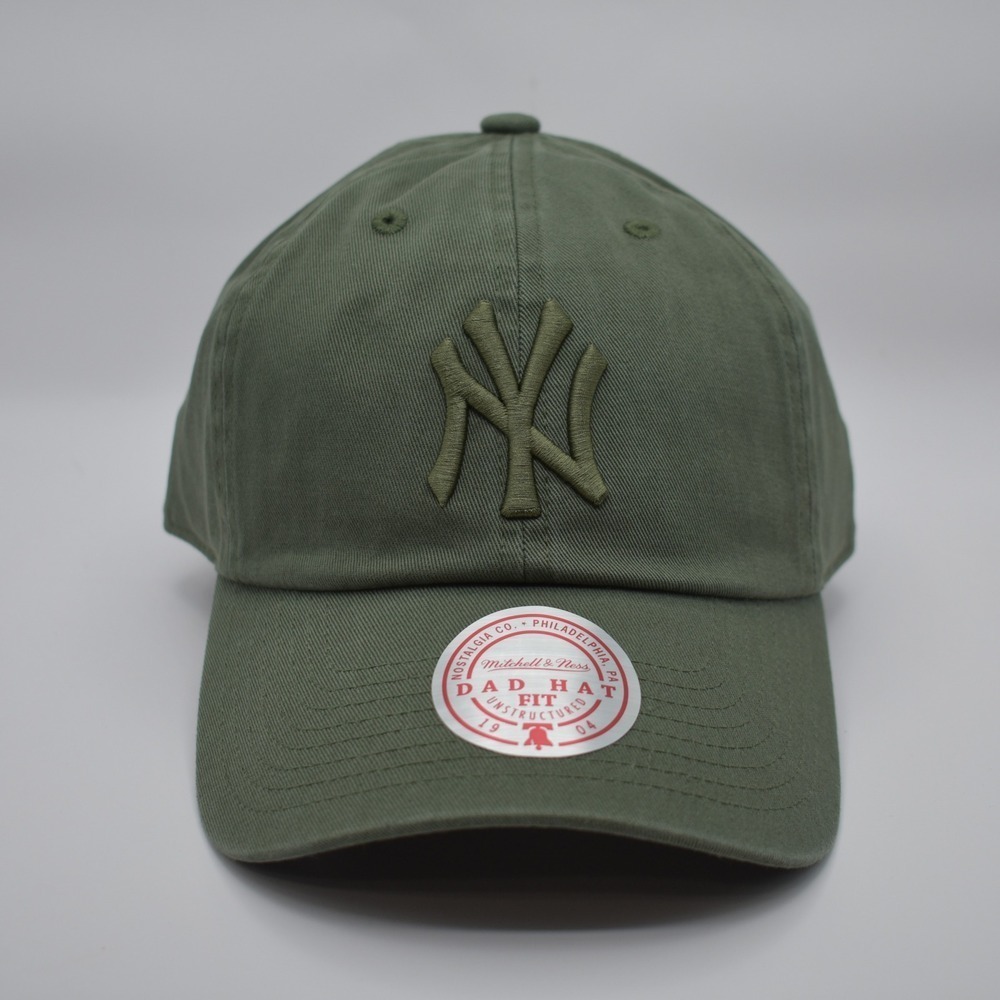 Mitchell & Ness MLB New York Yankees Tonal Embroidered Dad Hat Moss Green NEW